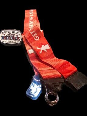 ✨️1 Set Limited Edition Dutch Bros Red Lanyard with Pin ✨️NWT✨️